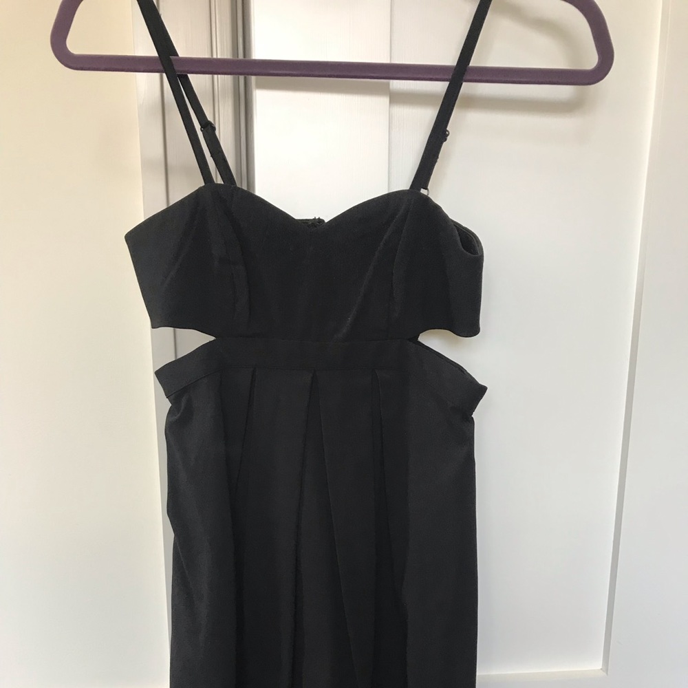 Black Cut Out Dress with Zipper Down the Back